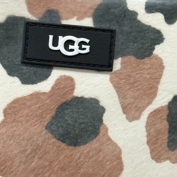 UGG JANEY II CLEAR CALF HAIR CROSSBODY CAMERA BAG Animal Print Brown Black - Picture 8 of 16